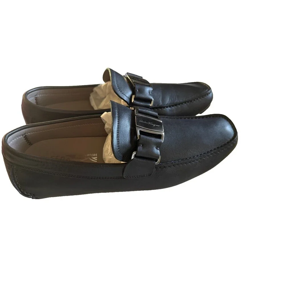 NWB Salvadore Ferragamo Sardegna 15 Leather Driver Loafers Size 6.5 EE